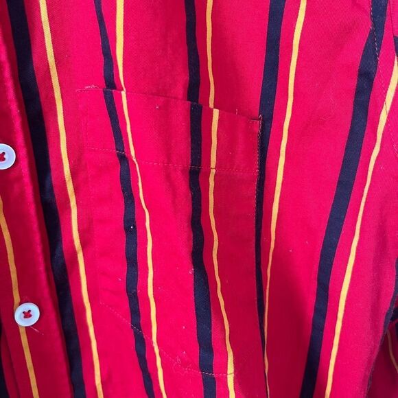 Ted Baker Red Stripe Slim Fit Cotton Button Down Dress Shirt - Picture 4 of 6